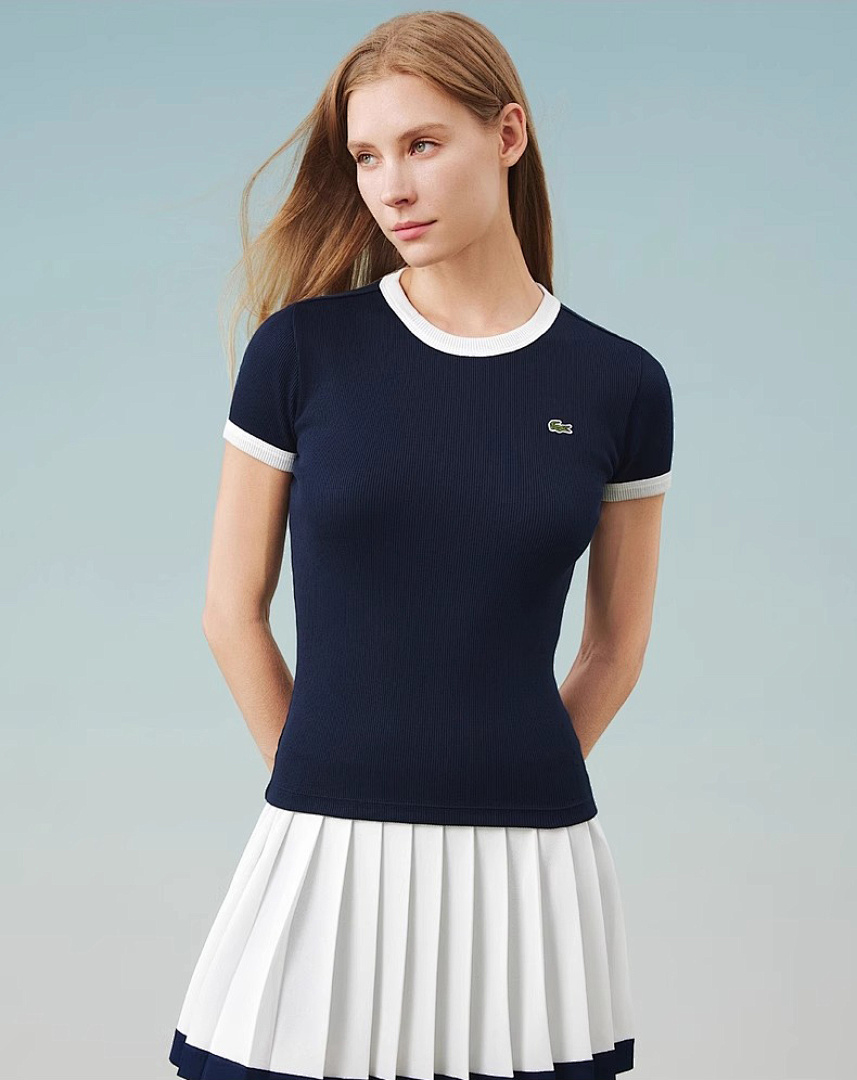 Lacoste Contrast Trim Jersey T-Shirt · A2505 — תמונה 11