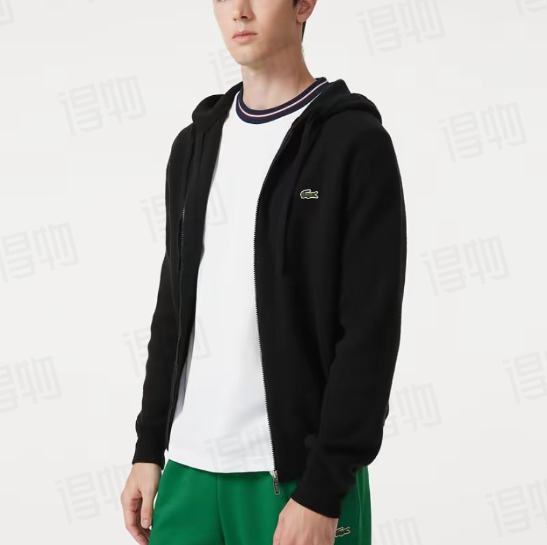 Lacoste Zip-Up Piqué Hoodie · A3473 — תמונה 2