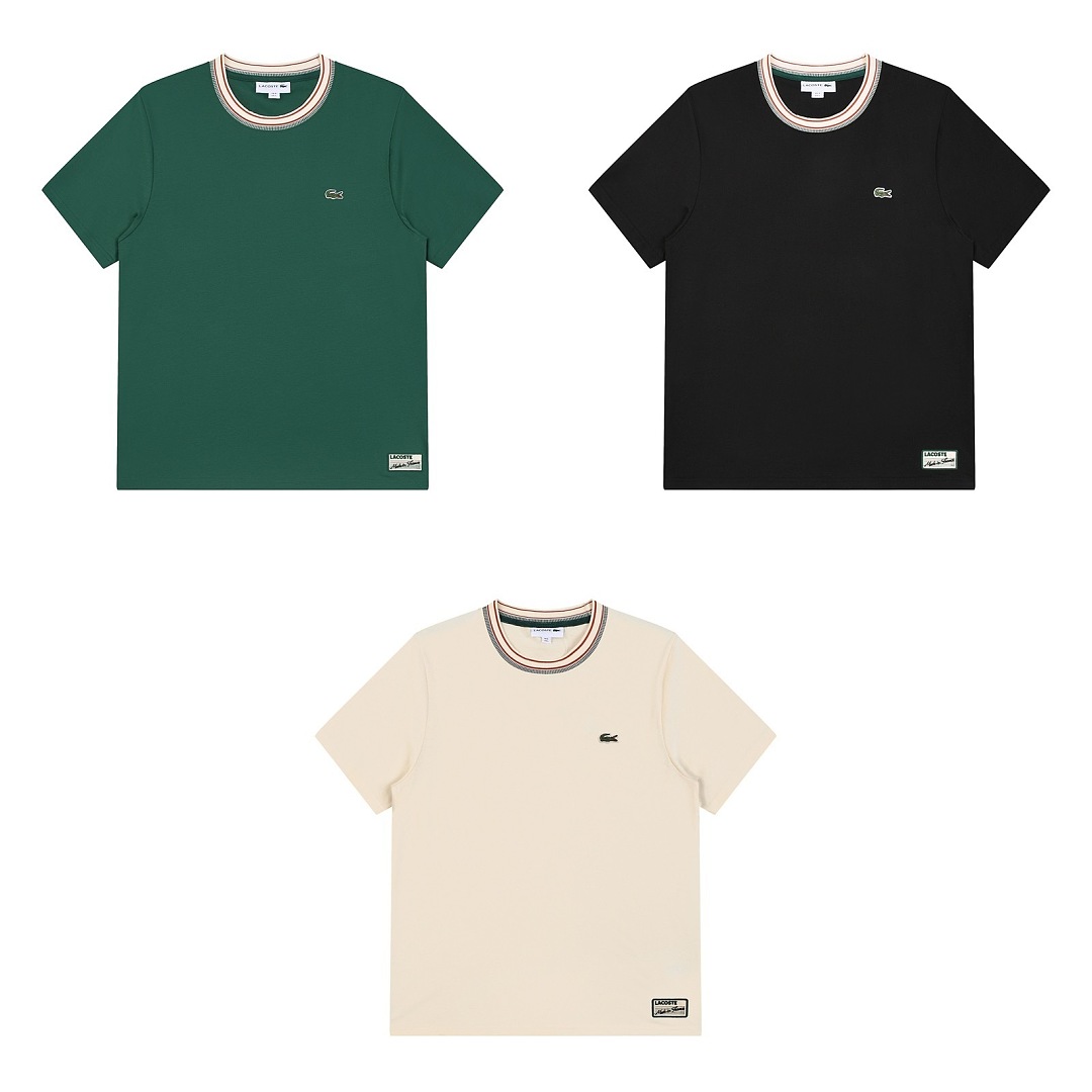 Lacoste Stripe Neck T-Shirt · A3050