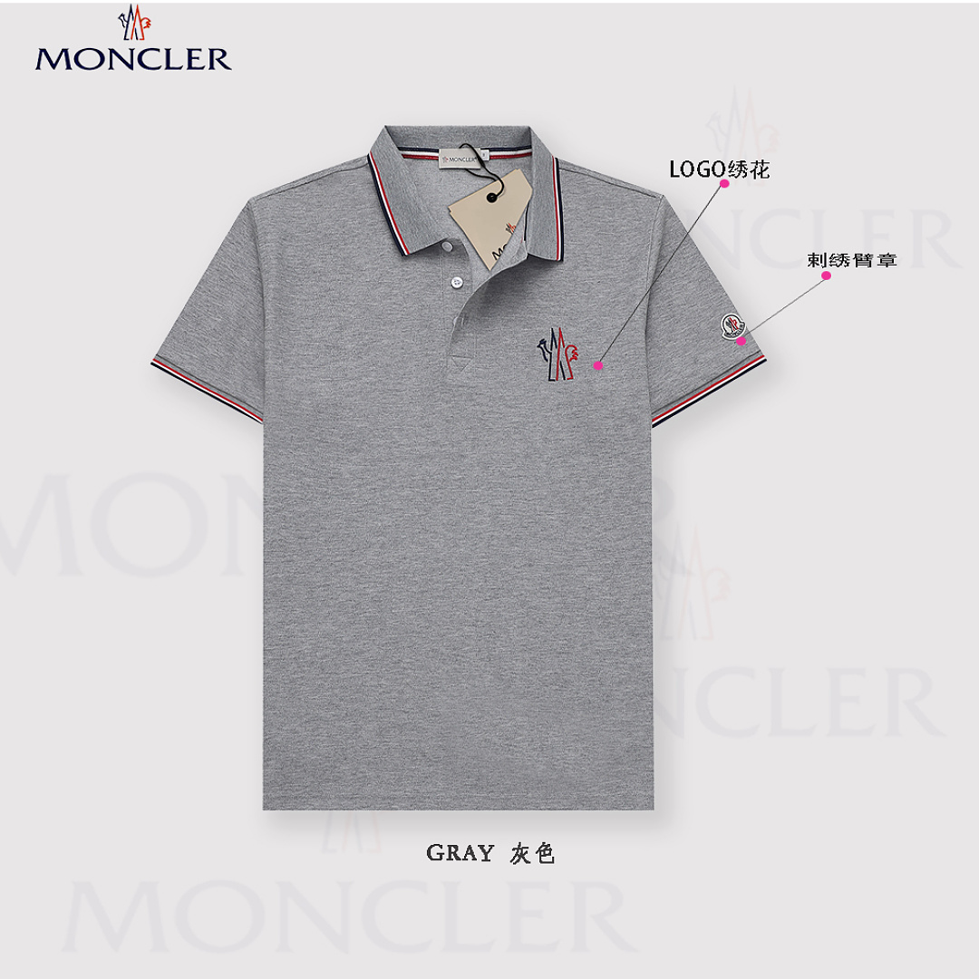 Moncler Tricolor-Trimmed Cotton Piquet Polo Shirt · A3217 — תמונה 43