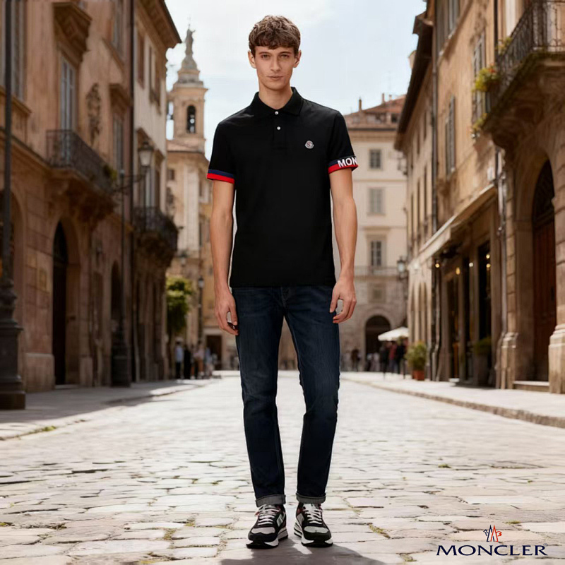 Moncler Tricolor-Trimmed Cotton Piquet Polo Shirt · A3014 — תמונה 46
