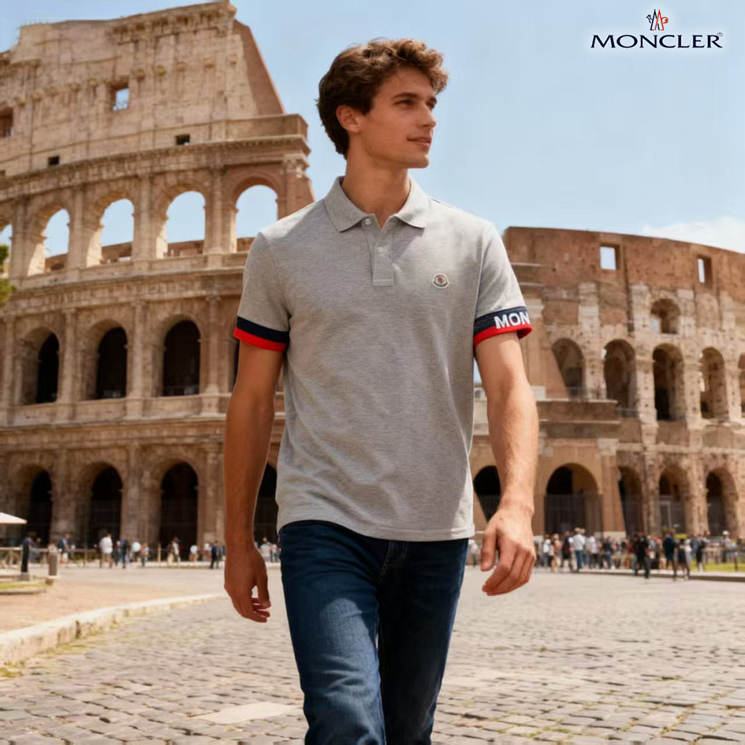 Moncler Tricolor-Trimmed Cotton Piquet Polo Shirt · A3014 — תמונה 42