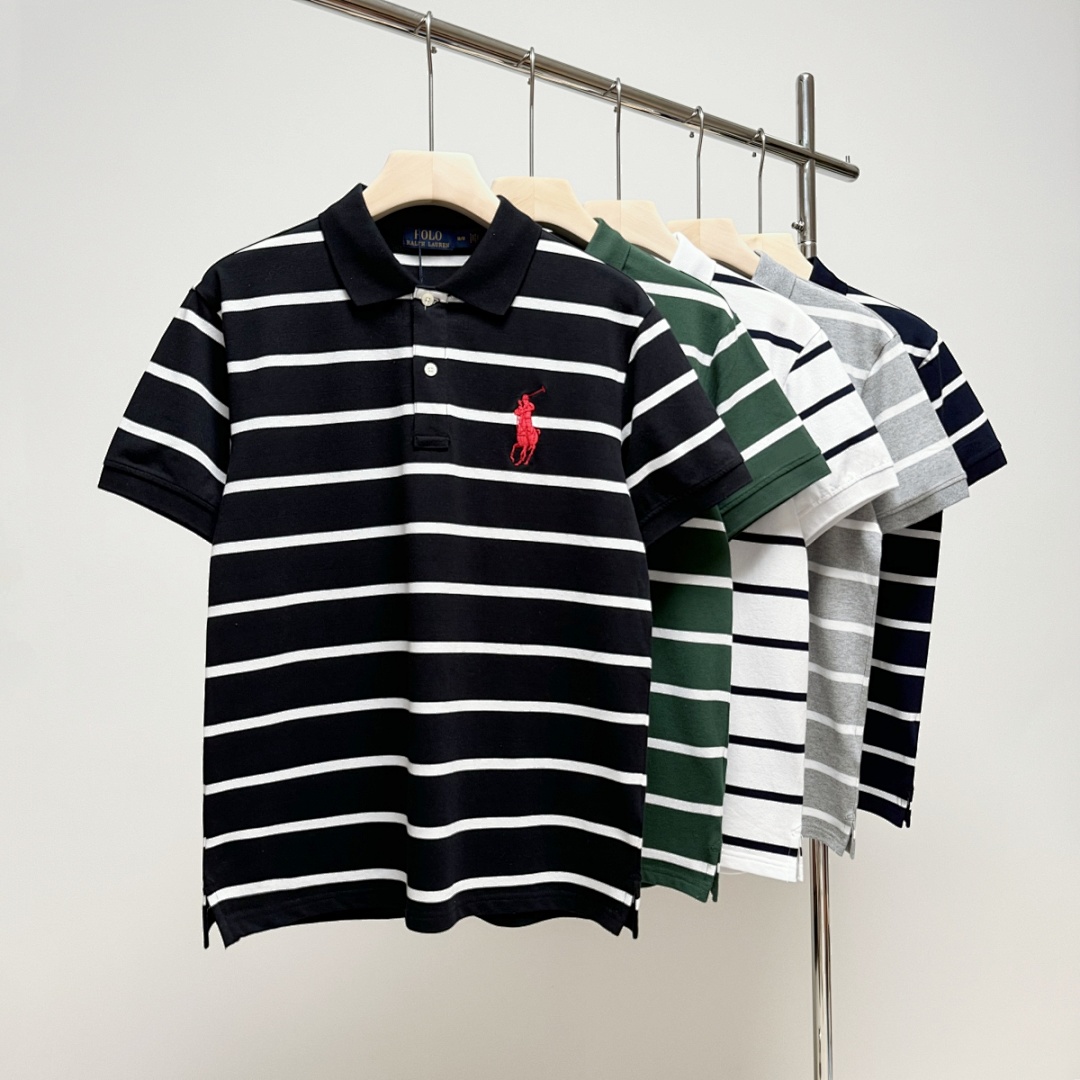 Ralph Lauren Classic Fit Striped Mesh Polo · 5348