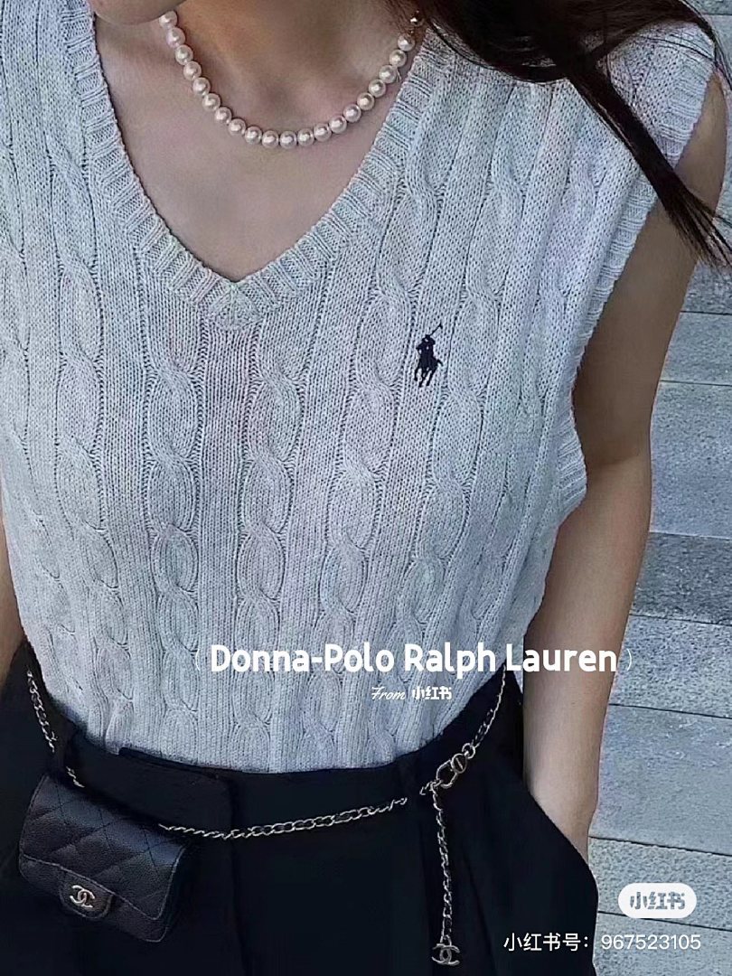 Ralph Lauren Cable-Knit Cotton V-Neck Vest · A1827 — תמונה 6