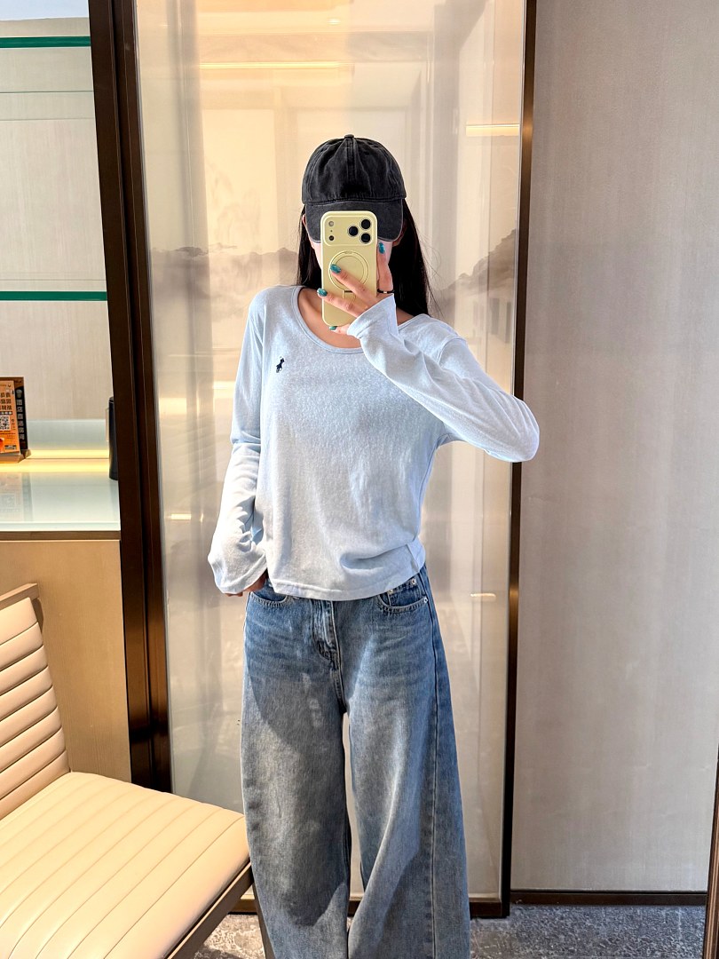 Ralph Lauren Shrunken Fit Jersey Long-Sleeve Tee · A3136 — תמונה 49