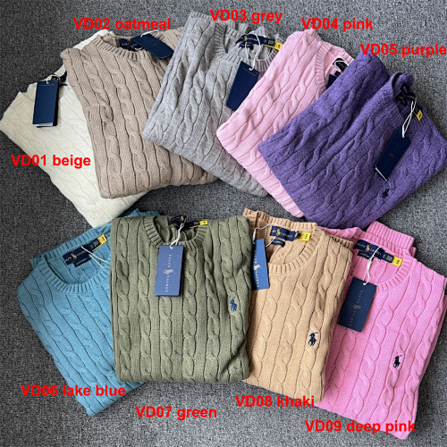 Ralph Lauren Cable-Knit Cotton Crewneck Sweater · A2183
