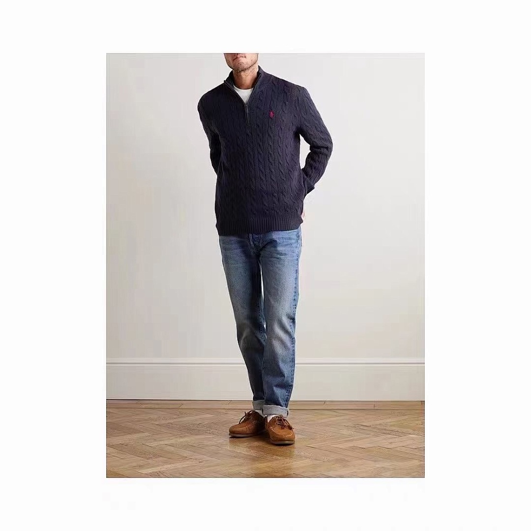 A2593 Rauph Lauren men sweater twist open collar — תמונה 11