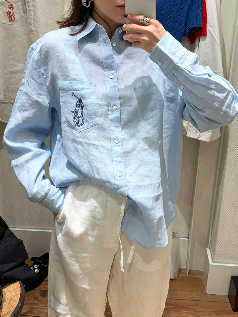 Polo Ralph Lauren Embroidered Big Pony Oversize Linen · A3085 — תמונה 5