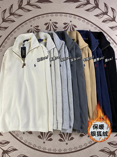 Ralph Lauren Luxury Jersey Quarter-Zip Pullover · A2755