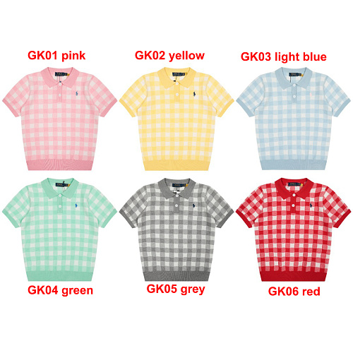 Ralph Lauren Gingham Stretch Mesh Polo Shirt · A3129