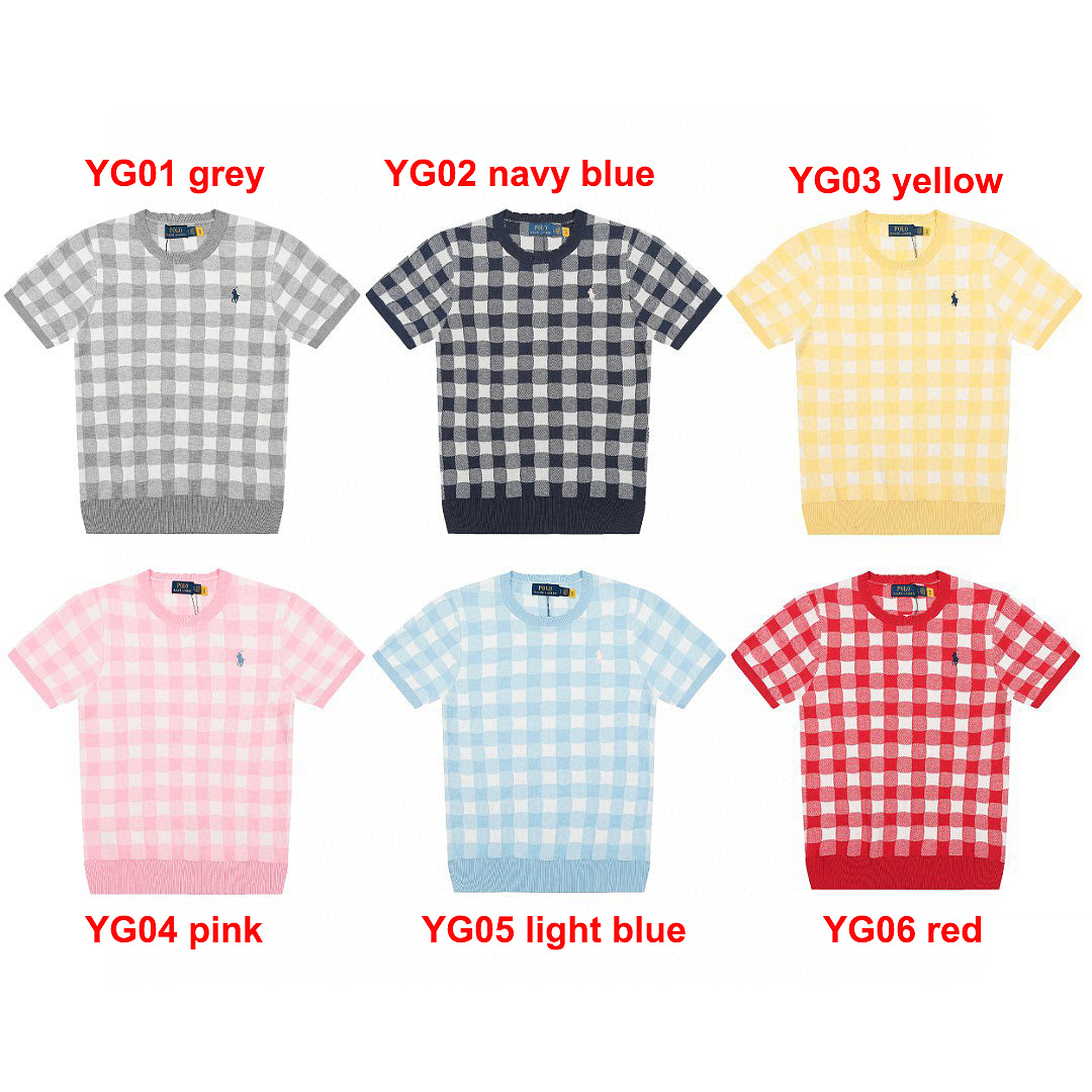 Ralph Lauren Gingham Cotton Short-Sleeve Sweater · A3130