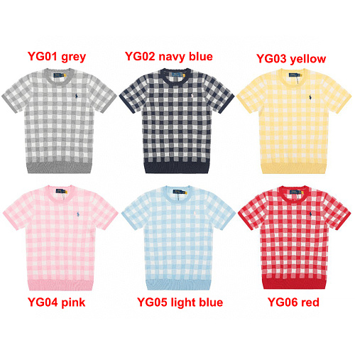 Ralph Lauren Gingham Cotton Short-Sleeve Sweater · A3130
