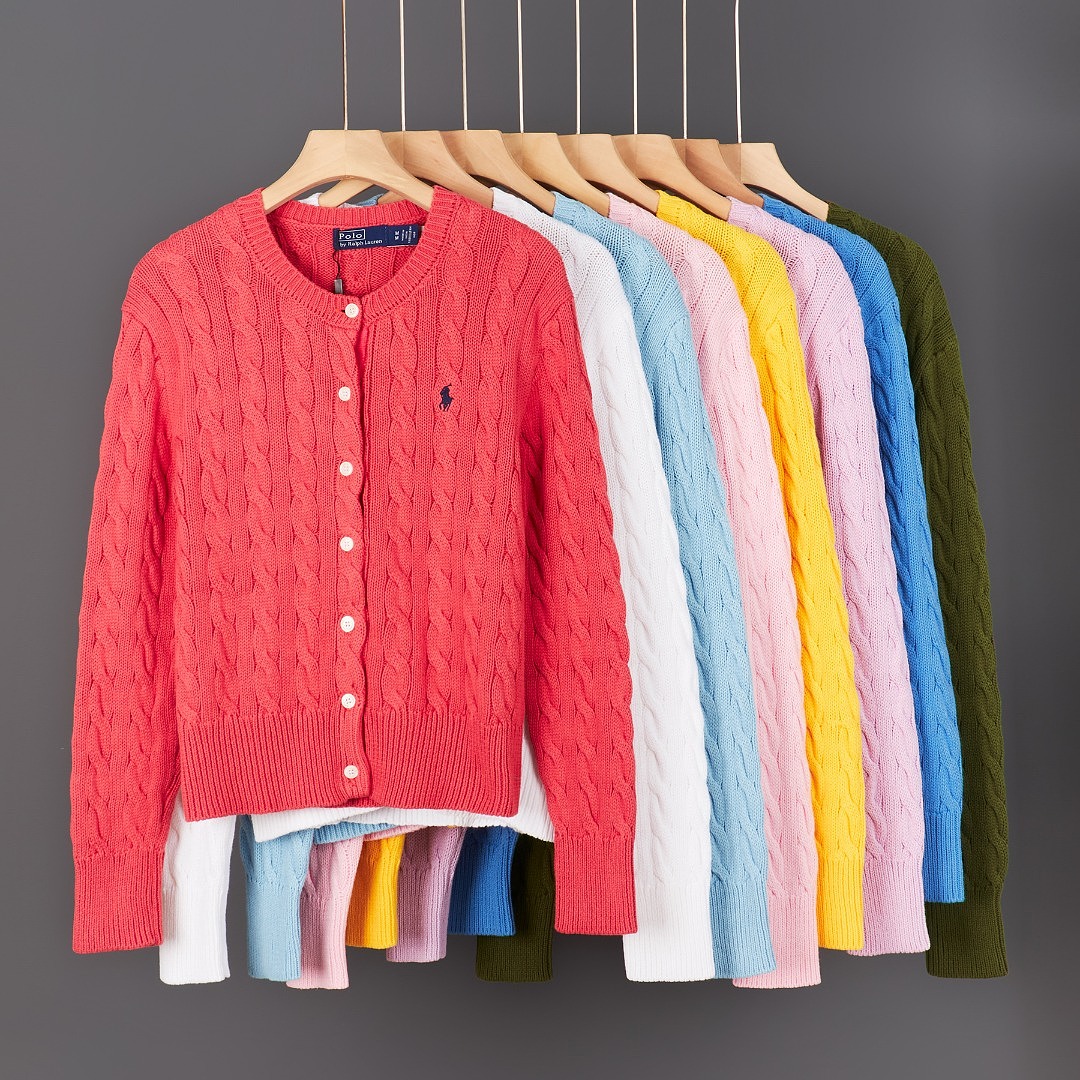 Polo Ralph Lauren Cable Knit Cotton Crewneck Cardigan · A3429