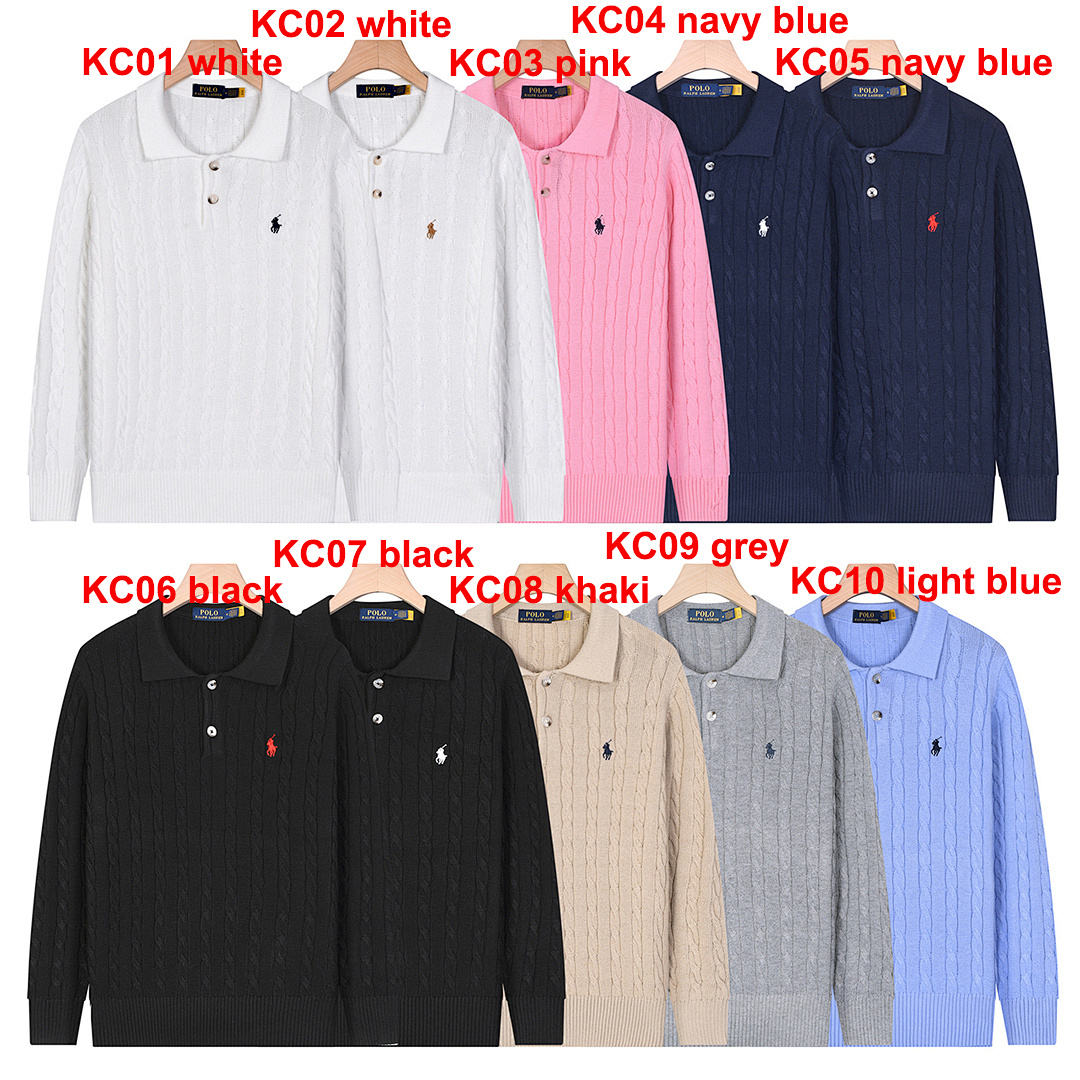 Ralph Lauren Cable-Knit Cotton Polo Sweater · A2569