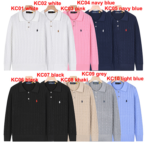 Ralph Lauren Cable-Knit Cotton Polo Sweater · A2569