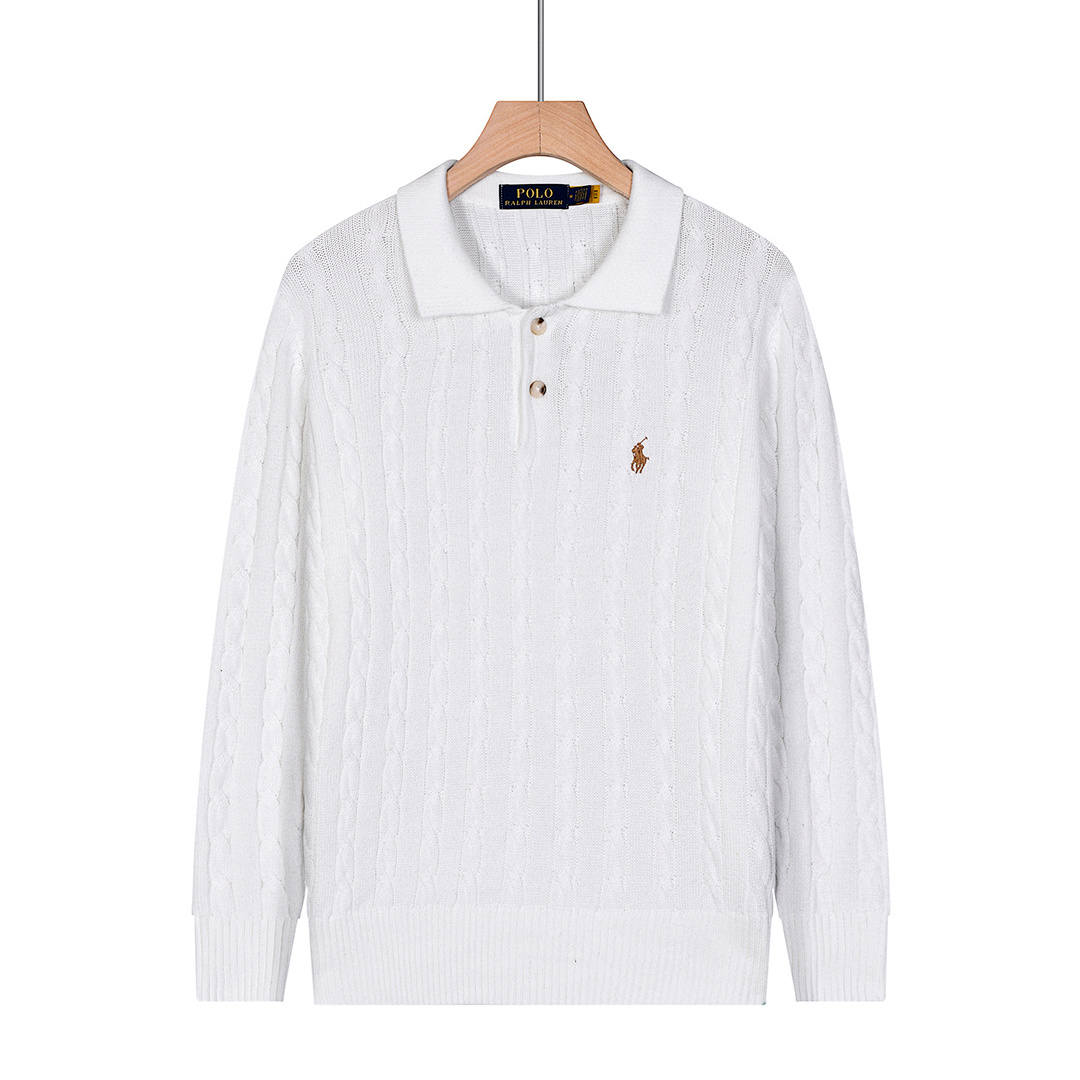 Ralph Lauren Cable-Knit Cotton Polo Sweater · A2569 — תמונה 8