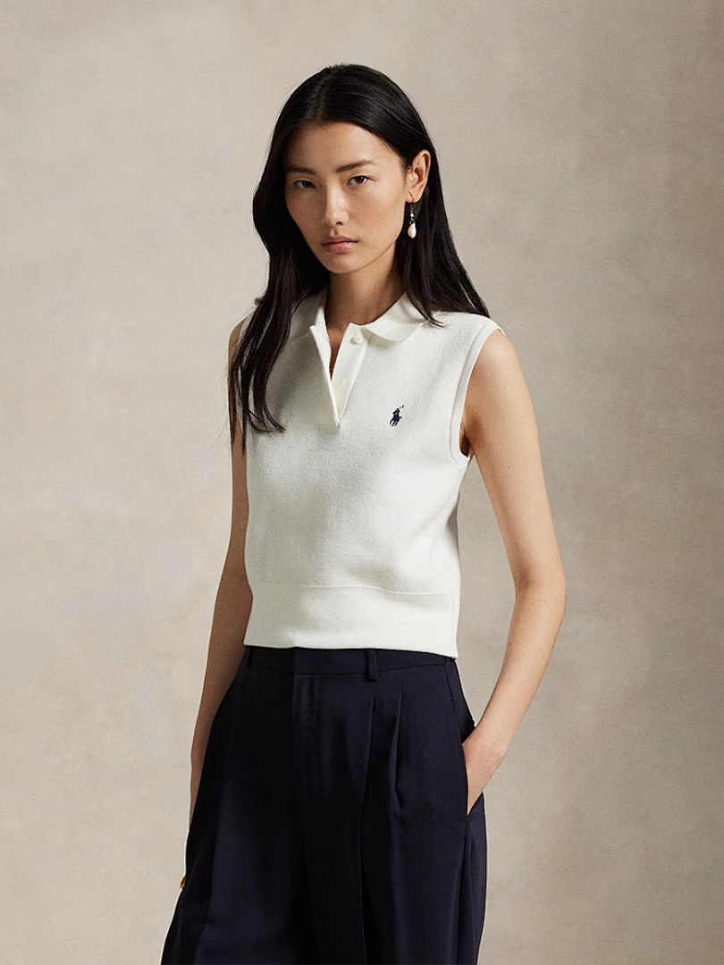 Ralph Lauren Sleeveless Crop Polo Sweater · A2419 — תמונה 5