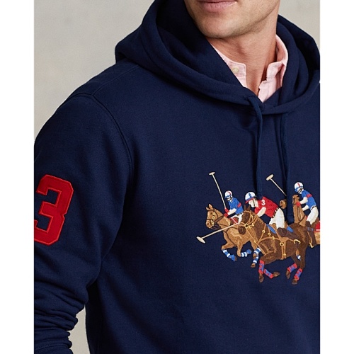 Ralph Lauren Triple-Pony Fleece Hoodie · A1355