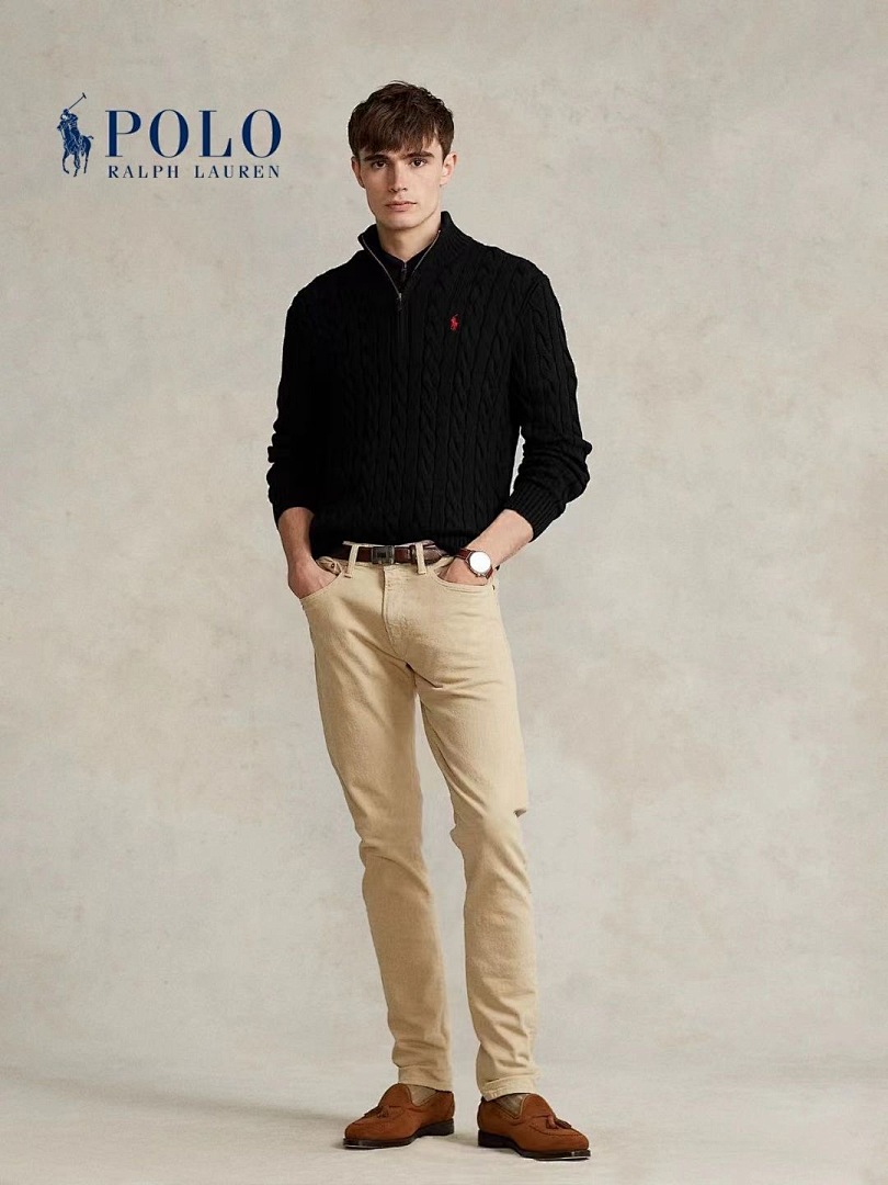 A2593 Rauph Lauren men sweater twist open collar — תמונה 16