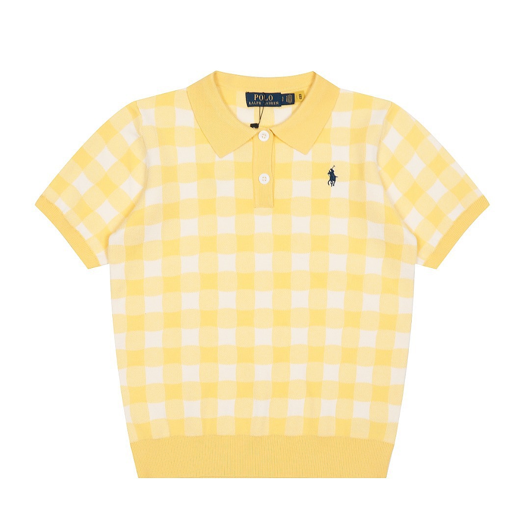 Ralph Lauren Gingham Stretch Mesh Polo Shirt · A3129 — תמונה 8