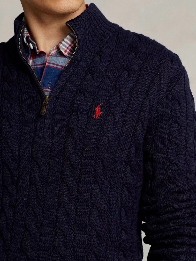 A2593 Rauph Lauren men sweater twist open collar — תמונה 12