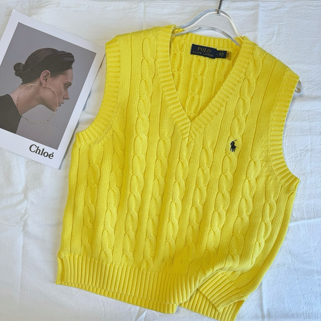 Ralph Lauren Cable-Knit Cotton V-Neck Vest · A1827 — תמונה 24