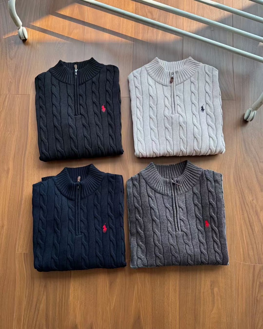 A2593 Rauph Lauren men sweater twist open collar — תמונה 23