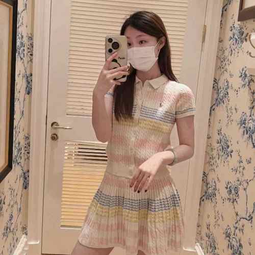 Ralph Lauren Stripe Cable-Knit Polo Set · A2377