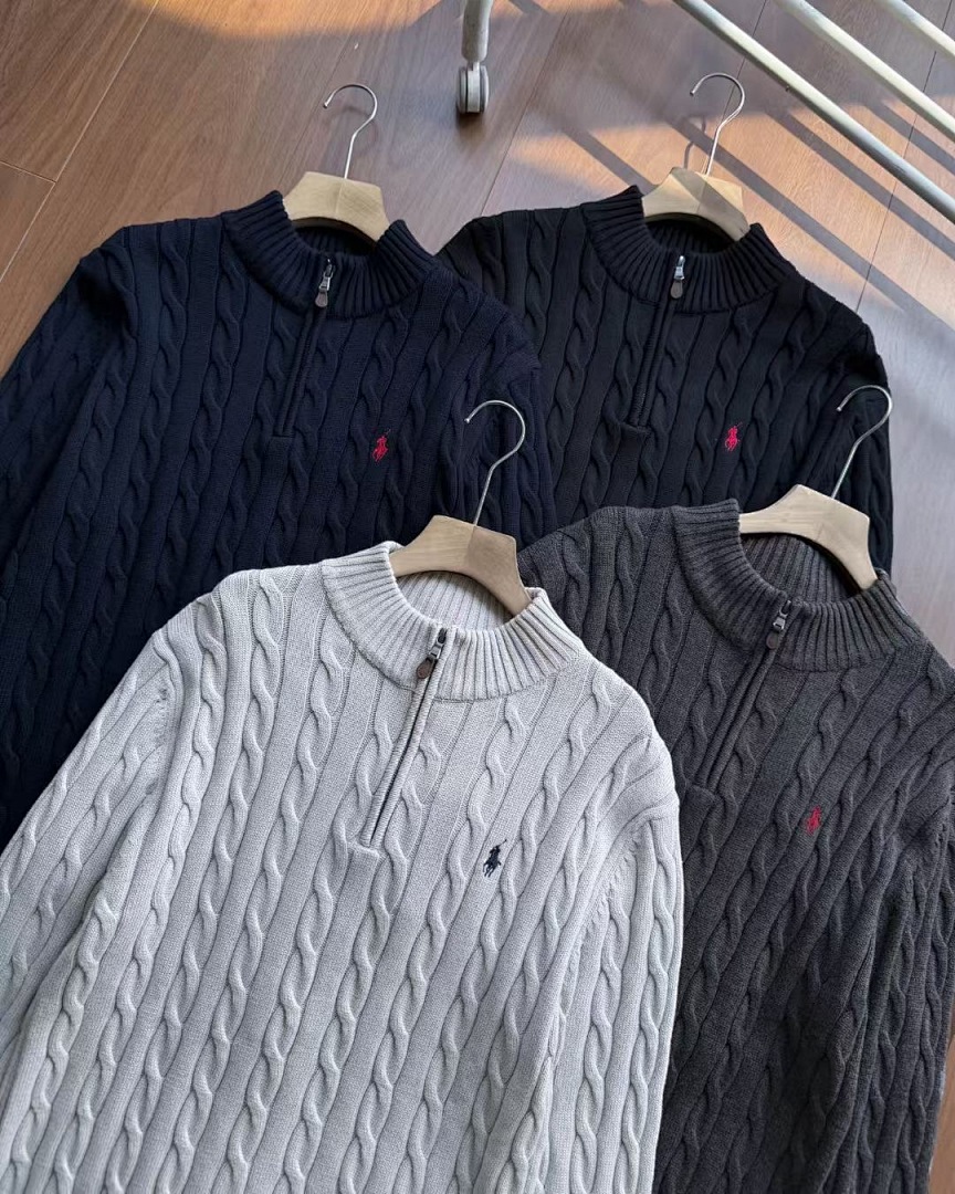 A2593 Rauph Lauren men sweater twist open collar — תמונה 17