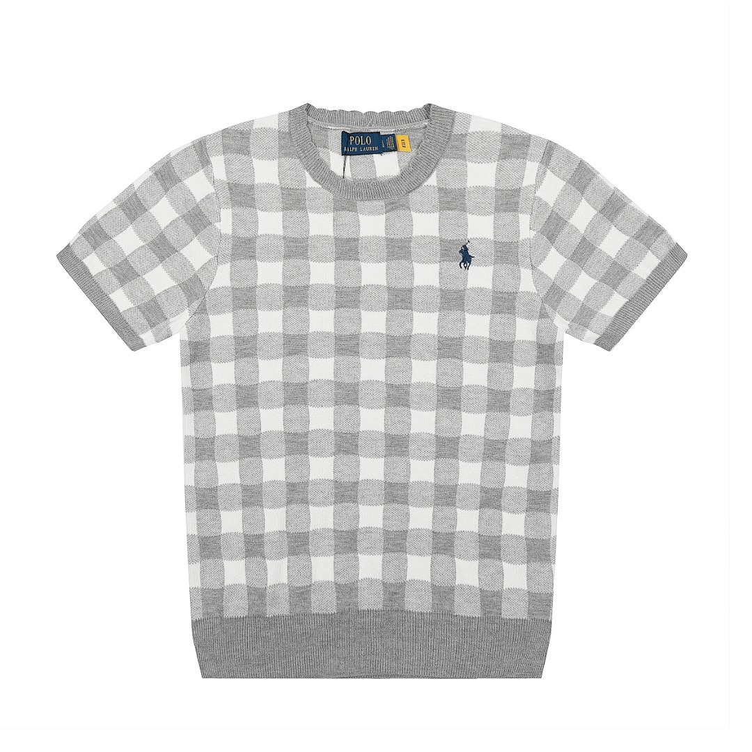 Ralph Lauren Gingham Cotton Short-Sleeve Sweater · A2340 — תמונה 33