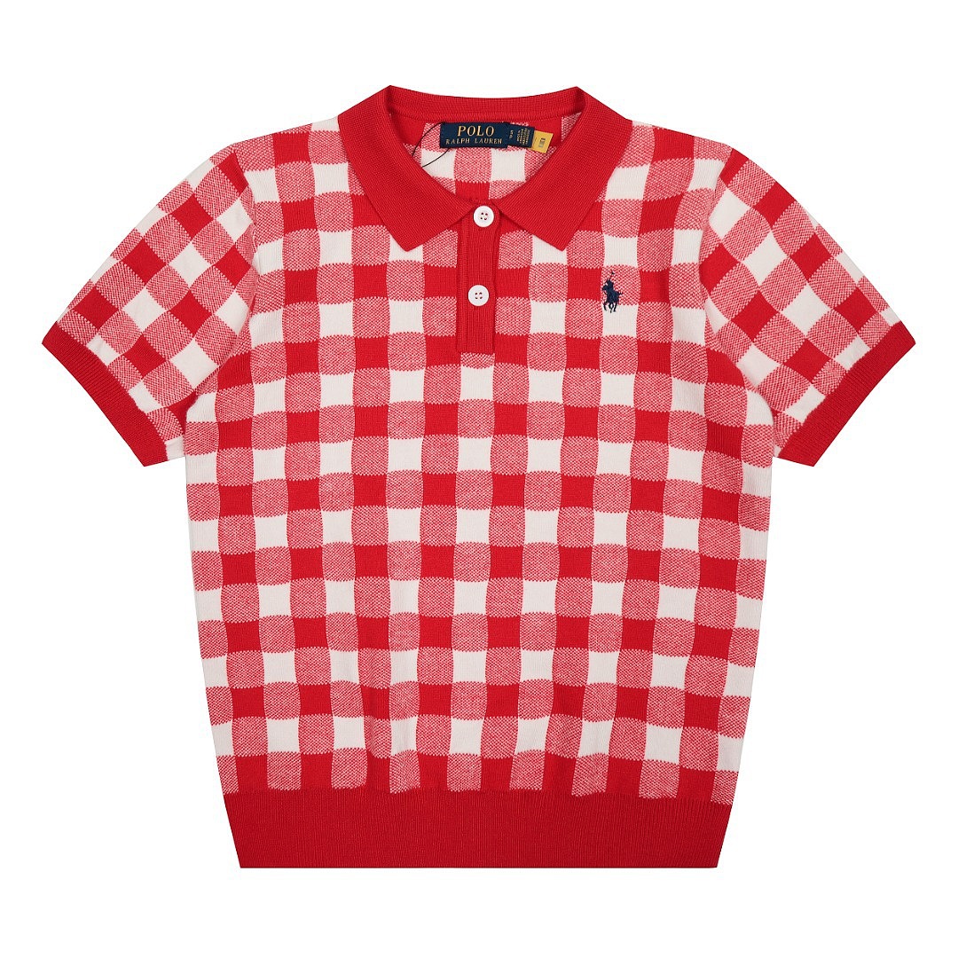 Ralph Lauren Gingham Stretch Mesh Polo Shirt · A3129 — תמונה 5