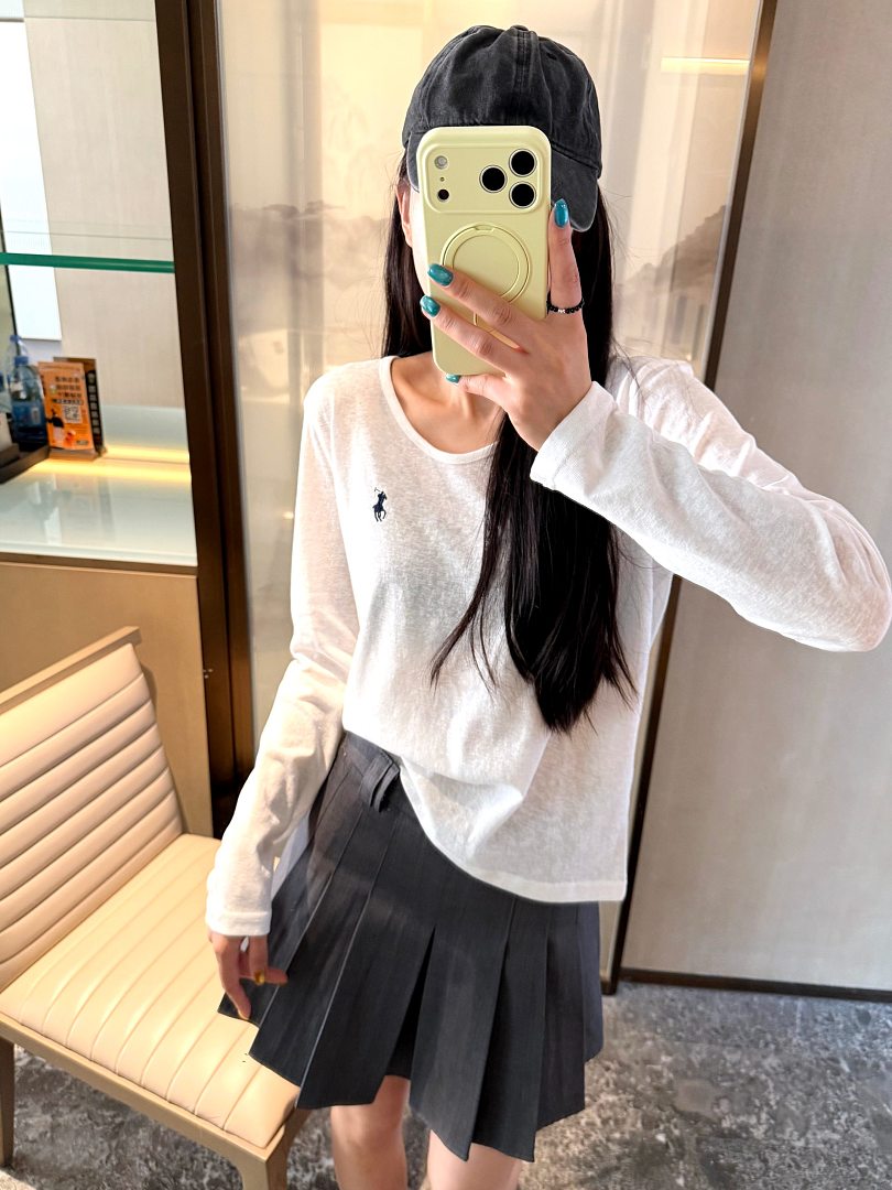 Ralph Lauren Shrunken Fit Jersey Long-Sleeve Tee · A3136 — תמונה 51