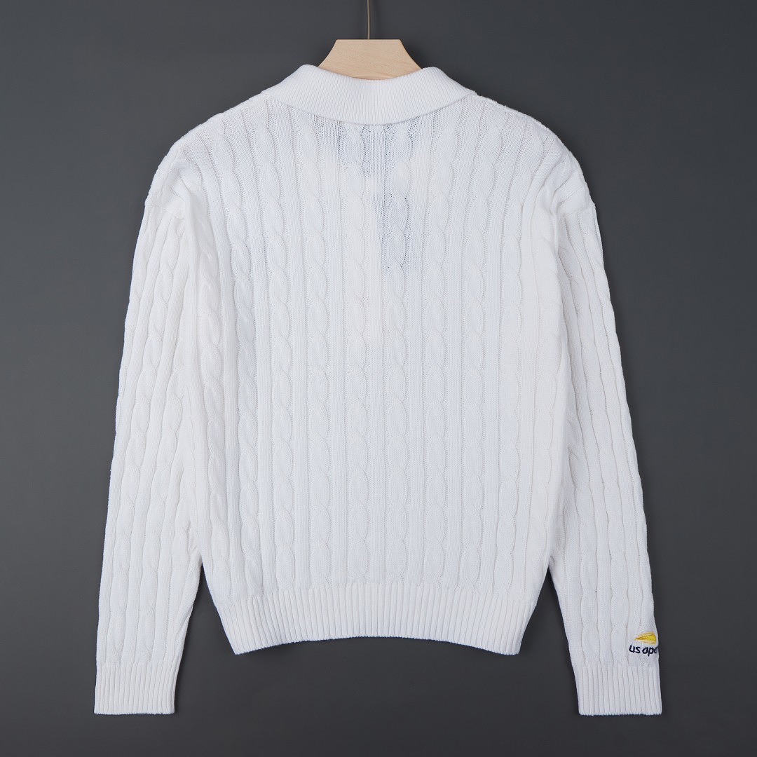 Ralph Lauren US Open Cable-Knit Polo-Collar Sweater · A3448 — תמונה 14