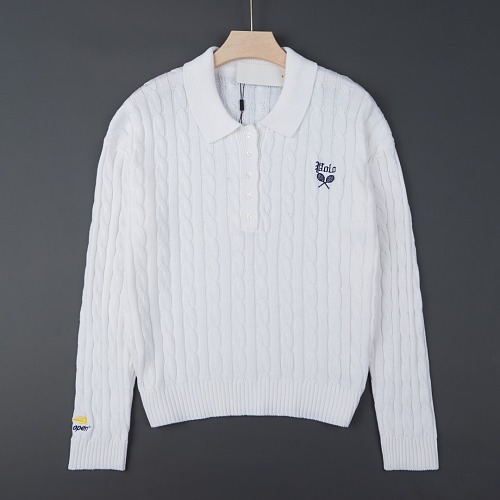 Ralph Lauren US Open Cable-Knit Polo-Collar Sweater · A3448