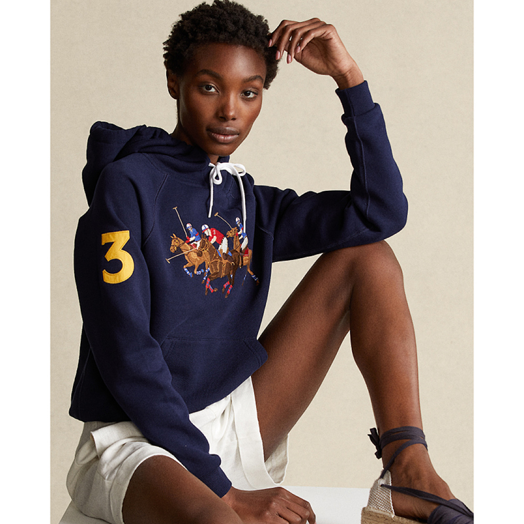 Ralph Lauren Triple-Pony Fleece Hoodie · A1353