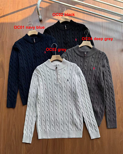 A2593 Rauph Lauren men sweater twist open collar