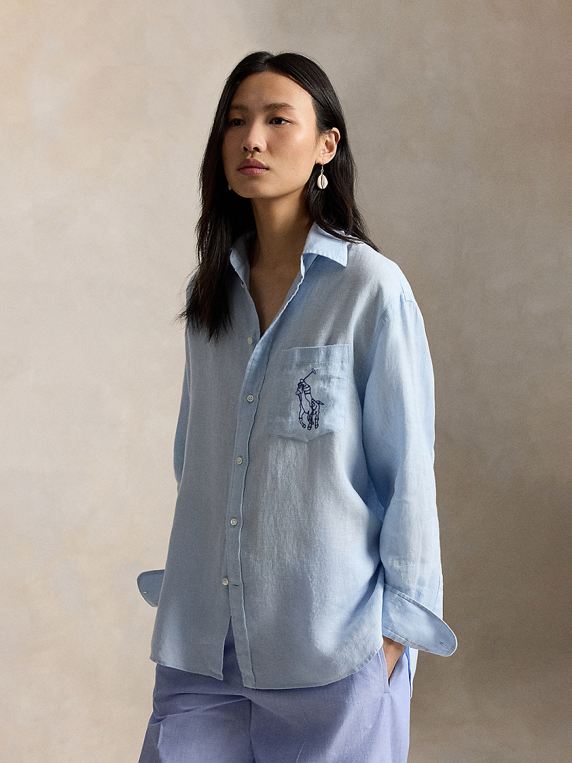 Polo Ralph Lauren Embroidered Big Pony Oversize Linen · A3085 — תמונה 6