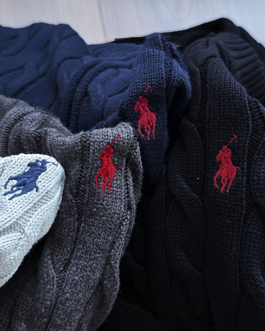 A2593 Rauph Lauren men sweater twist open collar — תמונה 6