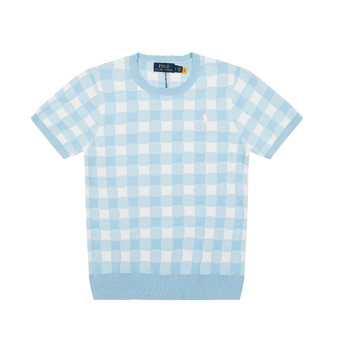 Ralph Lauren Gingham Cotton Short-Sleeve Sweater · A2340 — תמונה 23