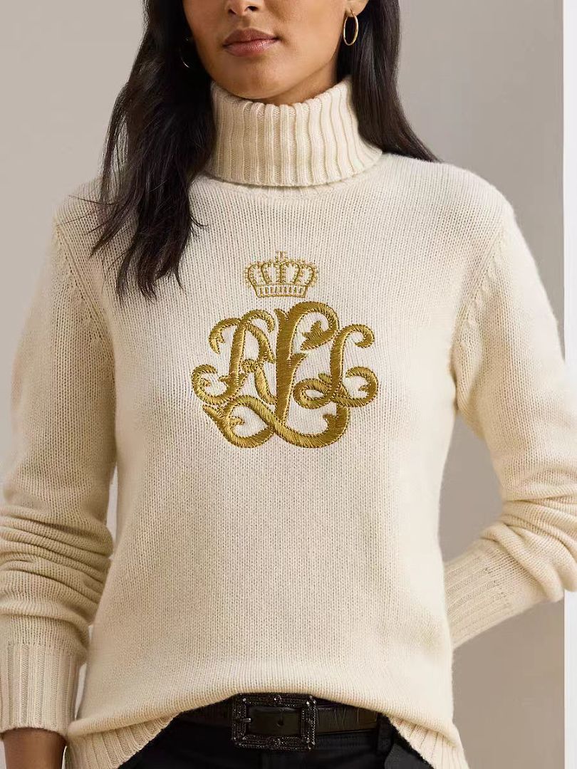 Ralph Lauren Embroidered-Logo Turtleneck · A3465