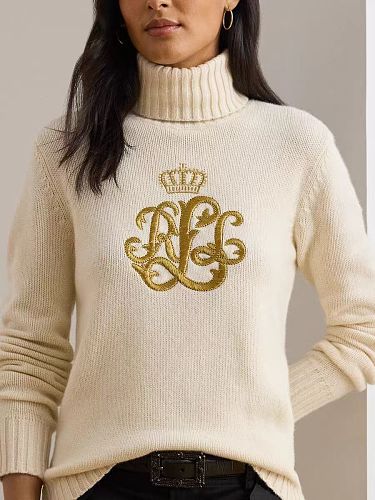 Ralph Lauren Embroidered-Logo Turtleneck · A3465