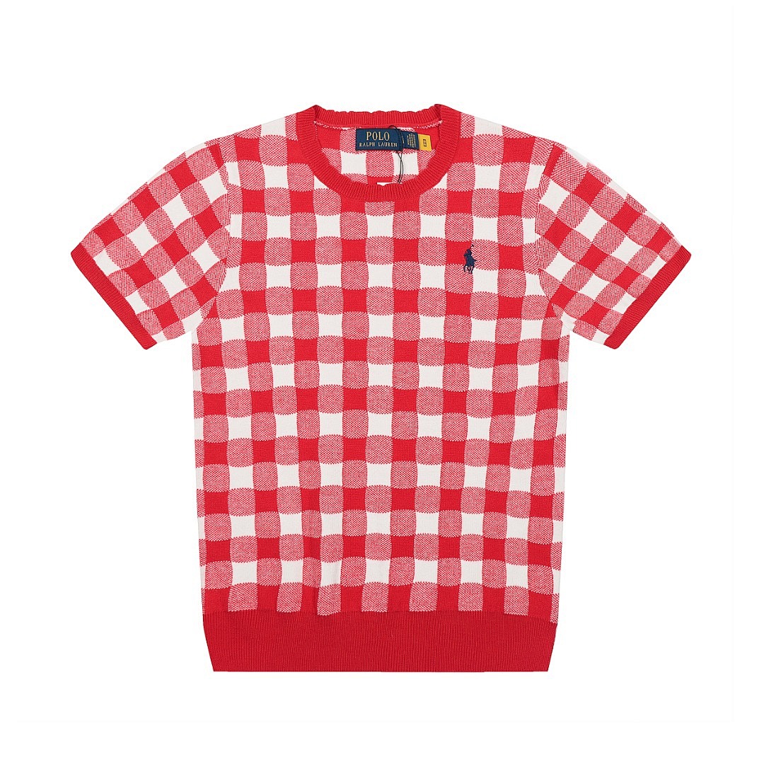 Ralph Lauren Gingham Cotton Short-Sleeve Sweater · A2340 — תמונה 25
