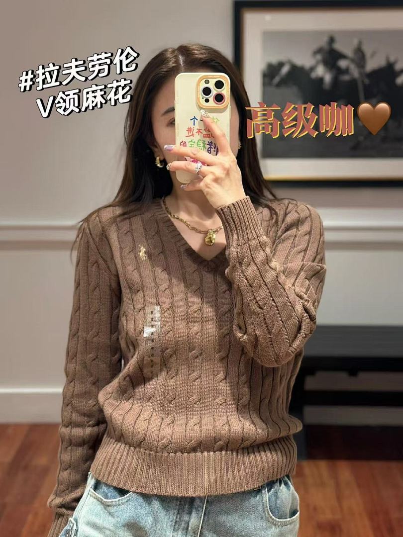 Ralph Lauren Cable-Knit Cotton V-Neck Sweater · A2865 — תמונה 21