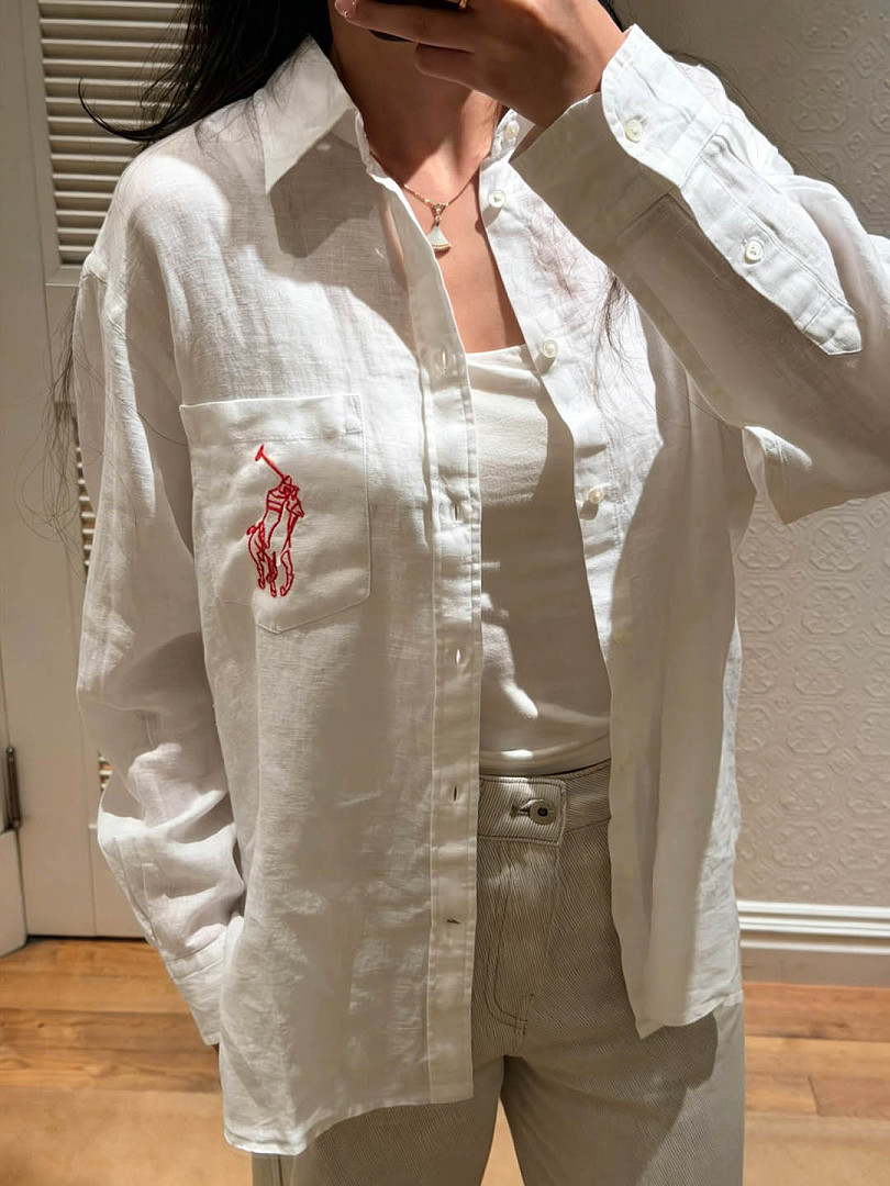 Polo Ralph Lauren Embroidered Big Pony Oversize Linen · A3085 — תמונה 7