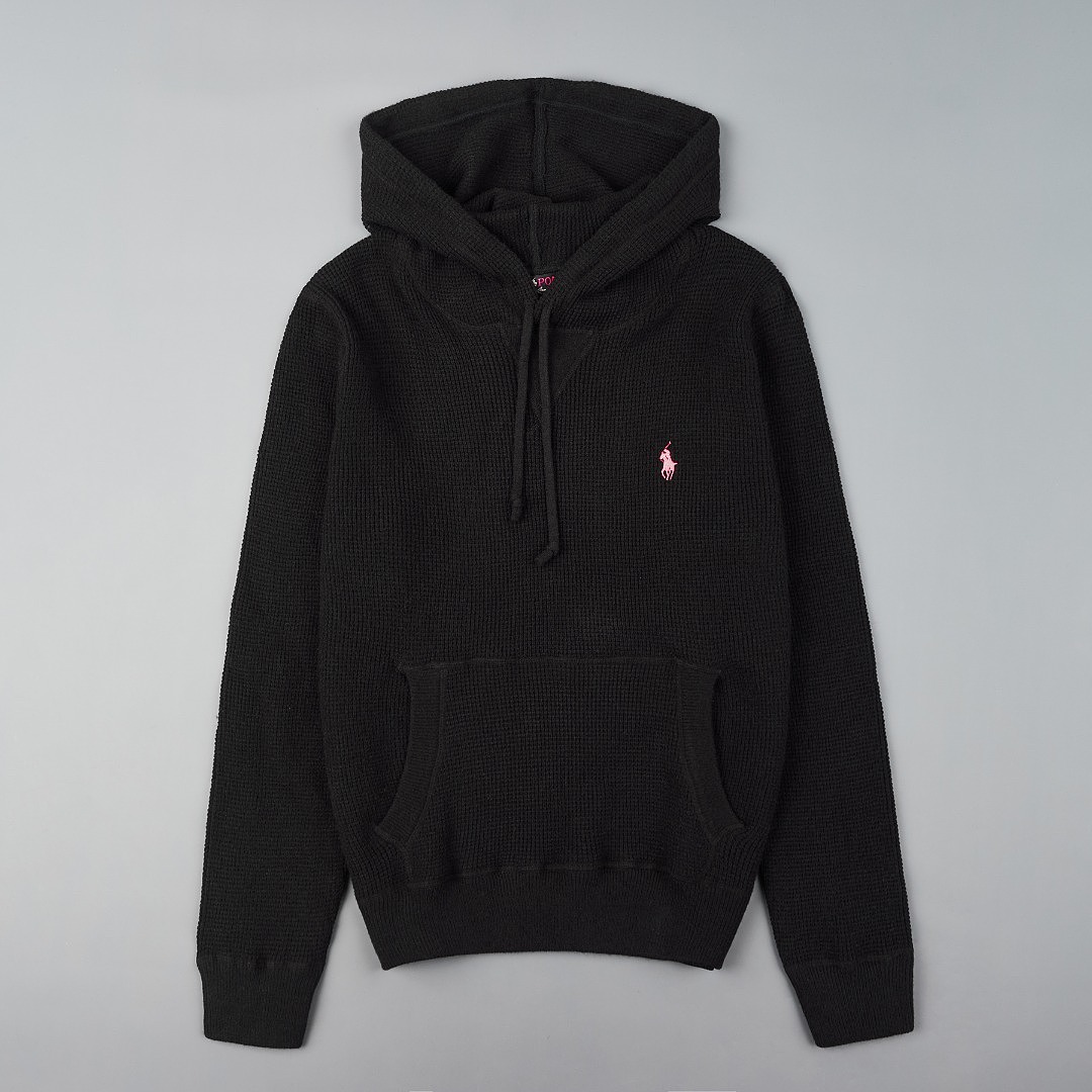 Ralph Lauren Waffle-Knit Logo Hoodie · A3384