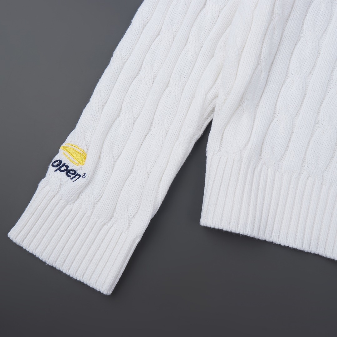 Ralph Lauren US Open Cable-Knit Polo-Collar Sweater · A3448 — תמונה 11