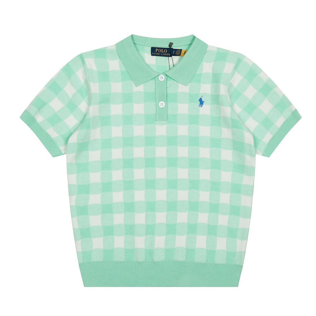 Ralph Lauren Gingham Stretch Mesh Polo Shirt · A3129 — תמונה 4
