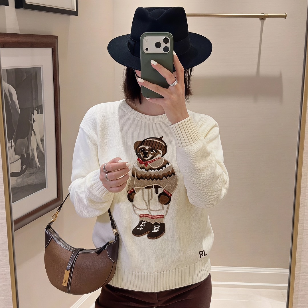 Ralph Lauren Polo Bear Cotton Crewneck Sweater · A3396
