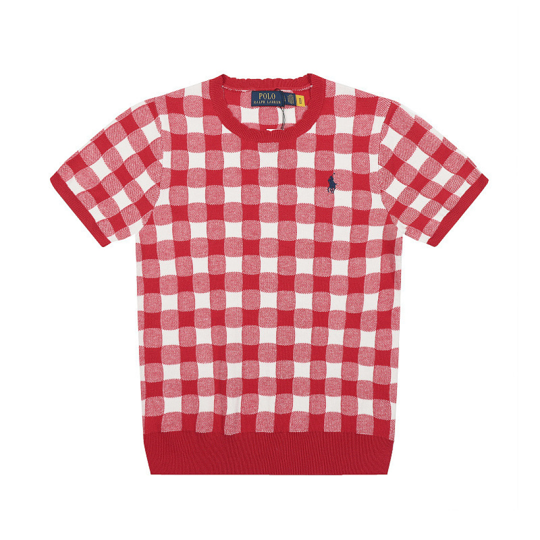 Ralph Lauren Gingham Cotton Short-Sleeve Sweater · A3130 — תמונה 11