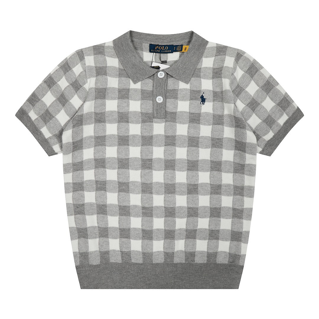 Ralph Lauren Gingham Stretch Mesh Polo Shirt · A3129 — תמונה 9